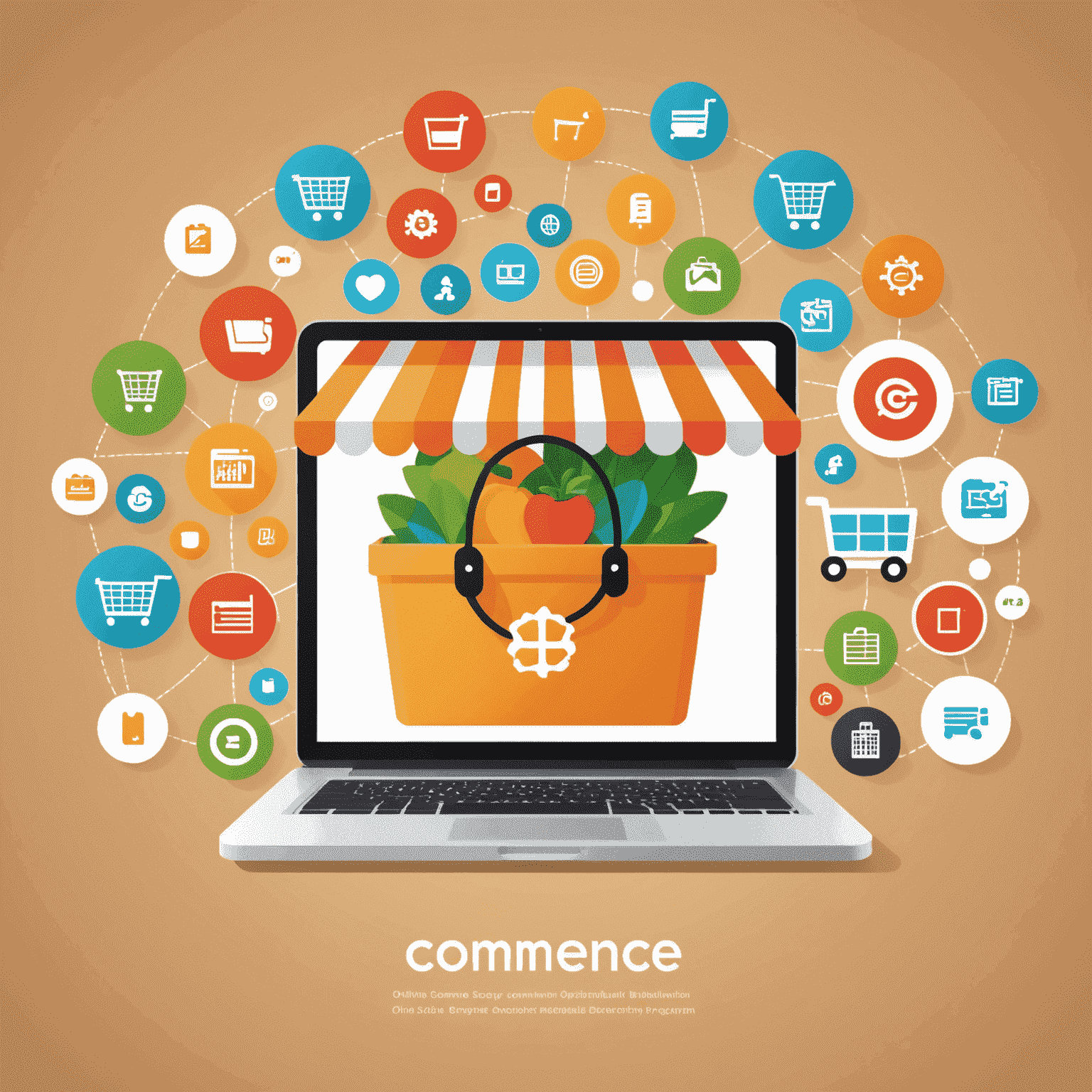 Grafik zeigt verschiedene E-Commerce-Strategien wie Online-Shop-Optimierung, Multichannel-Vertrieb und Kundenbindungsprogramme