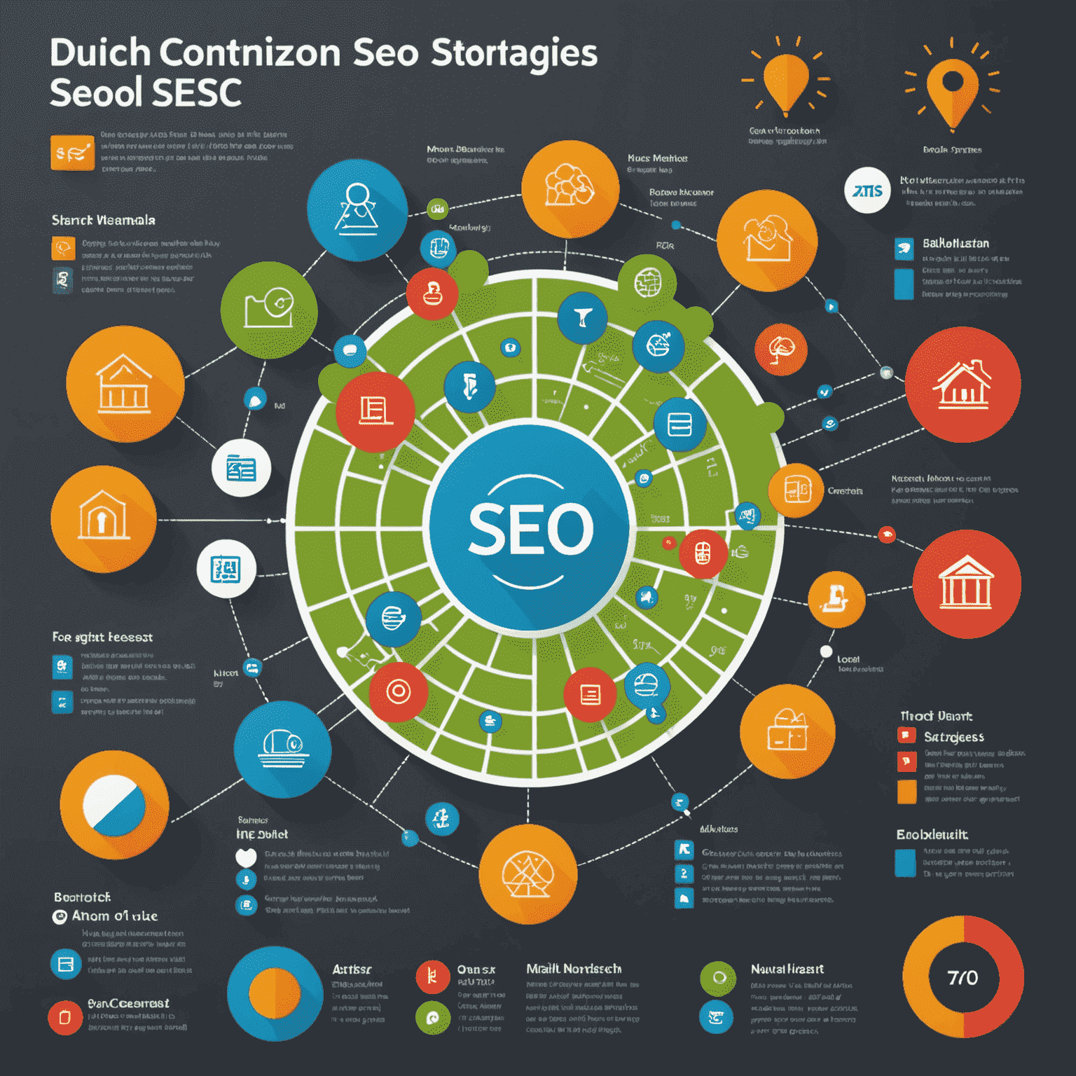 Infografik, die die wichtigsten lokalen SEO-Strategien für Unternehmen in Zülpich visualisiert